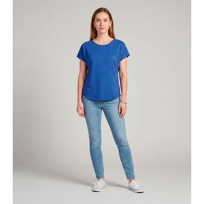 Blusa Feminina Básica Manga Curta Infinita Cor Azul P / Azul