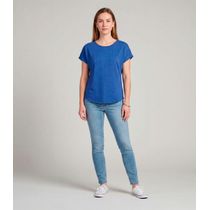 Blusa Feminina Básica Manga Curta Infinita Cor Azul