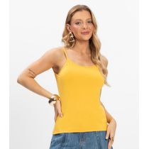 Blusa de Alça Feminina Viscotorcion Básica Rovitex Amarelo