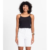 Blusa de Alça Feminina Viscotorcion Básica Rovitex Preto