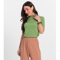 Blusa Feminina Gola Alta ViscoTrico Básica Endless Verde