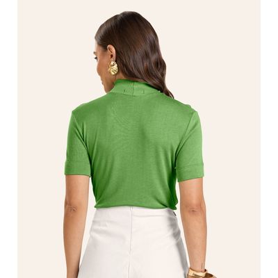 Blusa Feminina Gola Alta ViscoTrico Básica Endless Verde GG / Verde