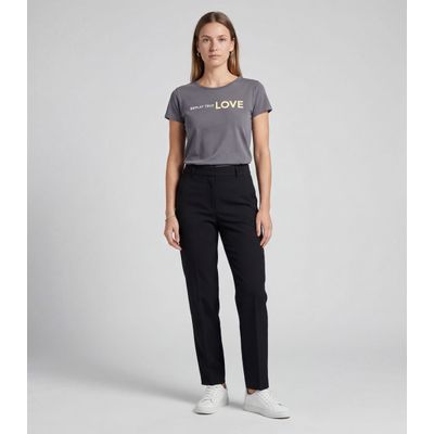 Blusa Feminina Cotton Com Estampa Infinita Cor Cinza P / Cinza