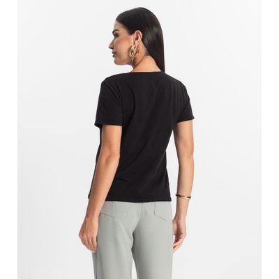 Blusa Básica Feminina Meia Malha Rovitex Preto M / Preto