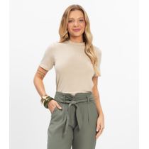 Blusa Feminina Básica em Malha Visco Rovitex Bege