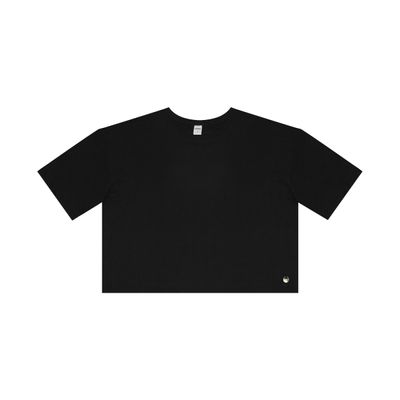 Blusa Cropped Manga Curta Rovitex Preto M / Preto