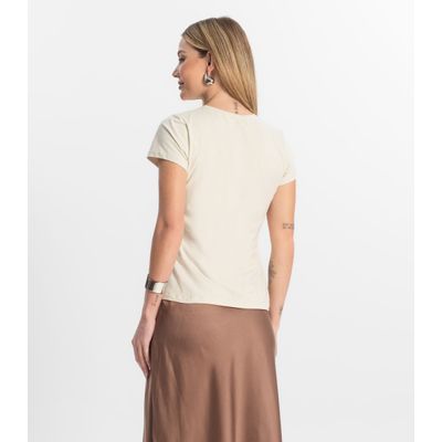 Blusa Feminina Cotton Leve Básica Rovitex Bege P / Bege