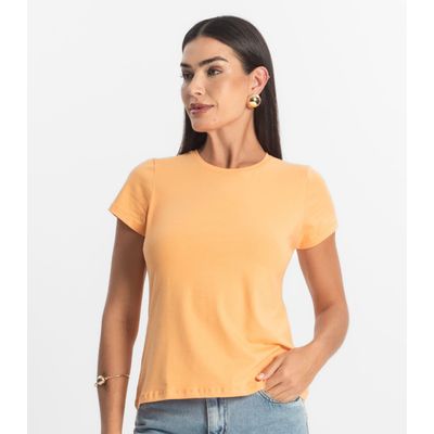 Blusa Feminina Cotton Leve Básica Rovitex Laranja G / Laranja