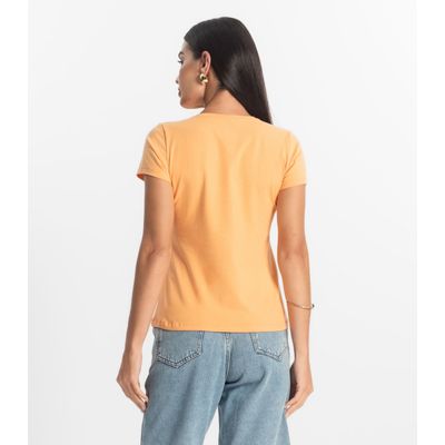 Blusa Feminina Cotton Leve Básica Rovitex Laranja M / Laranja