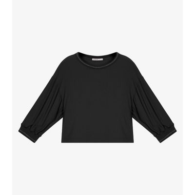 Blusa Feminina Ampla Manga 3/4 Viscose Endless Preto P / Preto