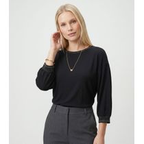 Blusa Feminina Ampla Manga 3/4 Viscose Endless Preto