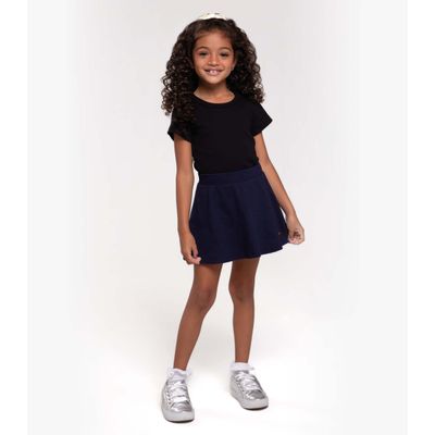 Blusa Cropped Infantil Ribana Canelada Trick Nick Preto 10 / Preto