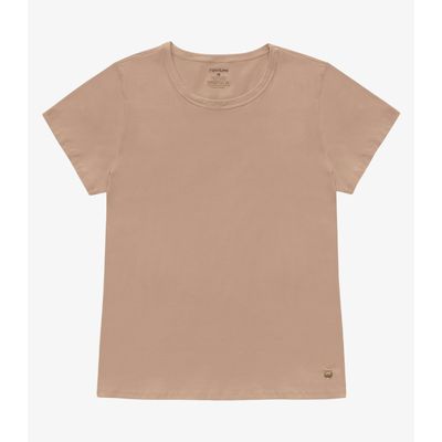 Blusa Feminina Cotton Leve Básica Rovitex Marrom G / Marrom