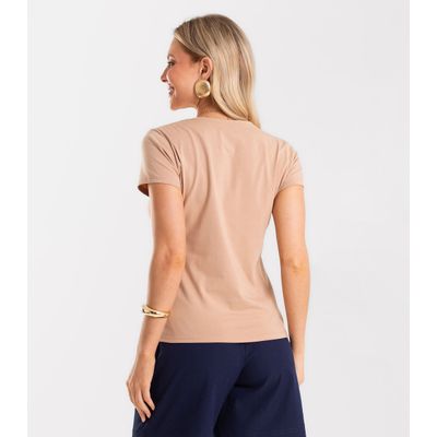 Blusa Feminina Cotton Leve Básica Rovitex Marrom G / Marrom