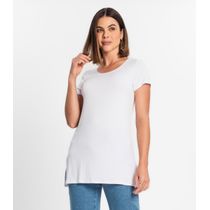 Blusa Básica Alongada Feminina Rovitex Branco