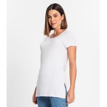 Blusa Básica Alongada Feminina Rovitex Branco
