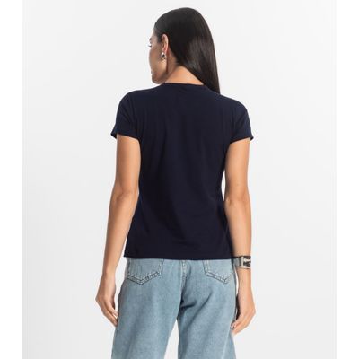 Blusa Feminina Cotton Leve Básica Rovitex Azul M / Azul