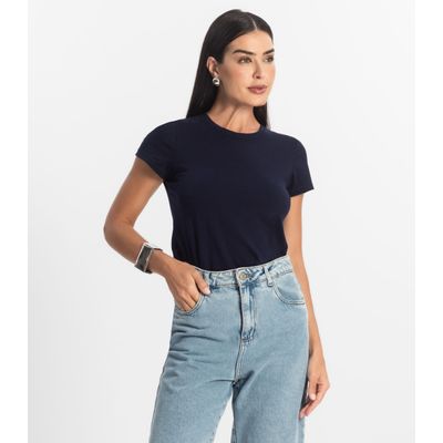 Blusa Feminina Cotton Leve Básica Rovitex Azul M / Azul