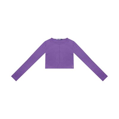 Blusa Cropped Juvenil Manga Longa Minty Roxo 18 / Roxo