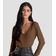 Blusa Feminina Canelada com Rebites Dianna Marrom GG / Marrom