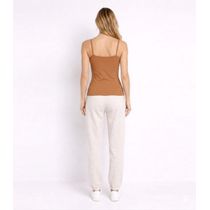 Blusa De Alça Feminina Lisa Em Poliamida Aishty Marrom