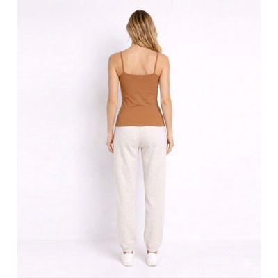 Blusa De Alça Feminina Lisa Em Poliamida Aishty Marrom G / Marrom