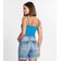 Blusa De Alça Feminina Ribana Canelada Rovitex Azul GG / Azul