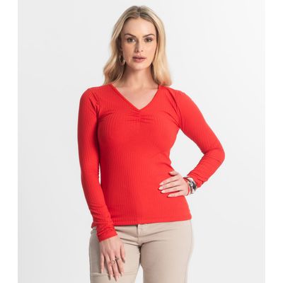 Blusa Feminina Canelada Select Vermelho P / Vermelho