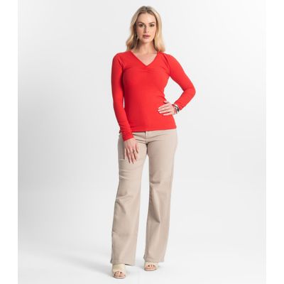 Blusa Feminina Canelada Select Vermelho G / Vermelho