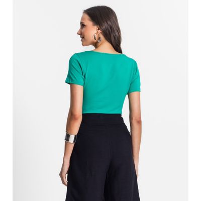 Blusa De Viscotorcion Decote Feminino Endless Verde G / Verde