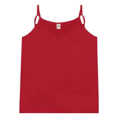 Blusa De Alça Semi Acabada Malha Delicate Rovitex Vermelho M / Vermelho