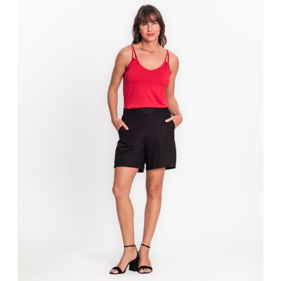 Blusa De Alça Semi Acabada Malha Delicate Rovitex Vermelho M / Vermelho