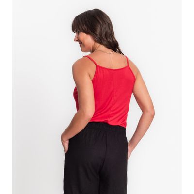 Blusa De Alça Semi Acabada Malha Delicate Rovitex Vermelho M / Vermelho