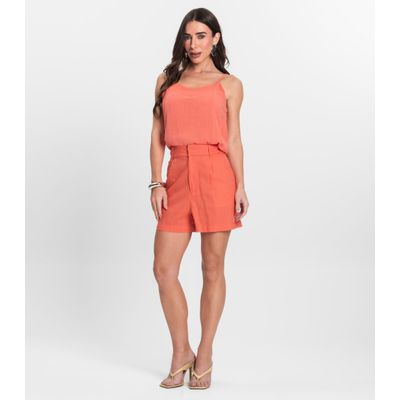 Blusa De Alças Feminina Linho Strong Endless Laranja P / Laranja