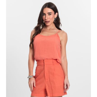 Blusa De Alças Feminina Linho Strong Endless Laranja P / Laranja