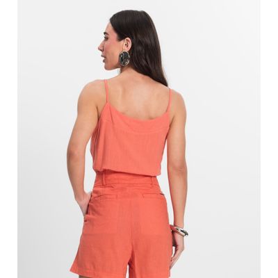 Blusa De Alças Feminina Linho Strong Endless Laranja P / Laranja