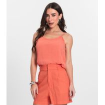 Blusa De Alças Feminina Linho Strong Endless Laranja