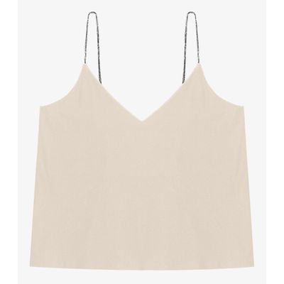 Blusa de Alça Feminina Viscose Creponada Endless Bege G / Bege