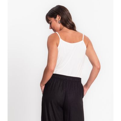 Blusa De Alça Semi Acabada Malha Delicate Rovitex Bege P / Bege