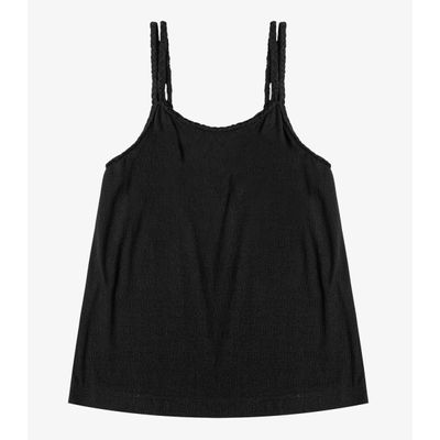Blusa de Alça Feminina Visco Maquinetada Endless Preto P / Preto