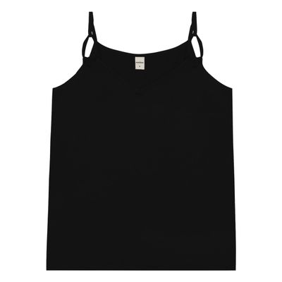 Blusa De Alça Semi Acabada Malha Delicate Rovitex Preto M / Preto