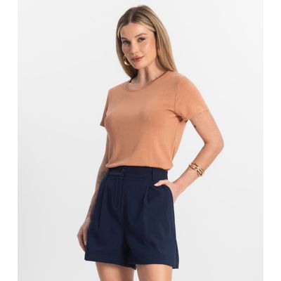 Blusa Feminina Básica Visco Tricot Rovitex Marrom GG / Marrom