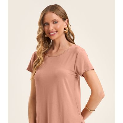 Blusa Básica Alongada Feminina Rovitex Marrom G / Marrom