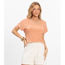 Blusa Básica Alongada Feminina Rovitex Marrom