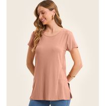 Blusa Básica Alongada Feminina Rovitex Marrom