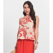 Blusa de Alça Feminina em Meia Malha Endless Laranja