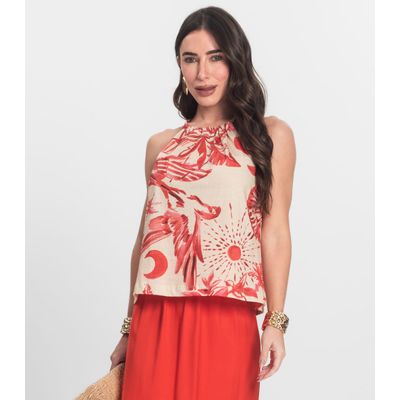 Blusa de Alça Feminina em Meia Malha Endless Laranja P / Laranja