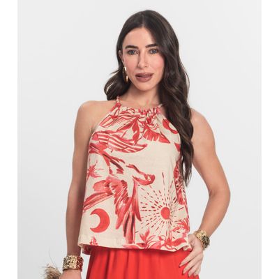 Blusa de Alça Feminina em Meia Malha Endless Laranja M / Laranja