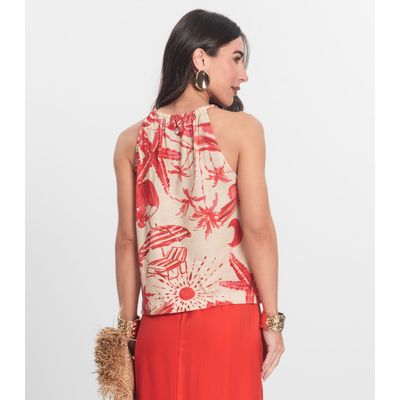 Blusa de Alça Feminina em Meia Malha Endless Laranja GG / Laranja