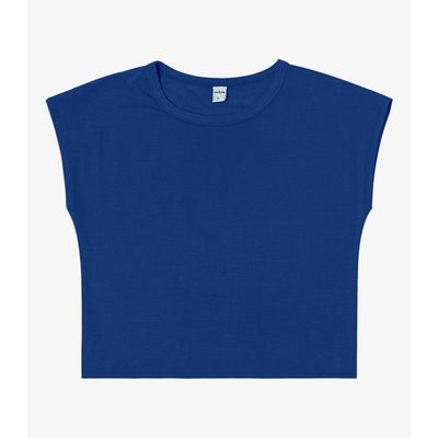 Blusa Básica Feminina Viscotorcion Rovitex Azul G / Azul